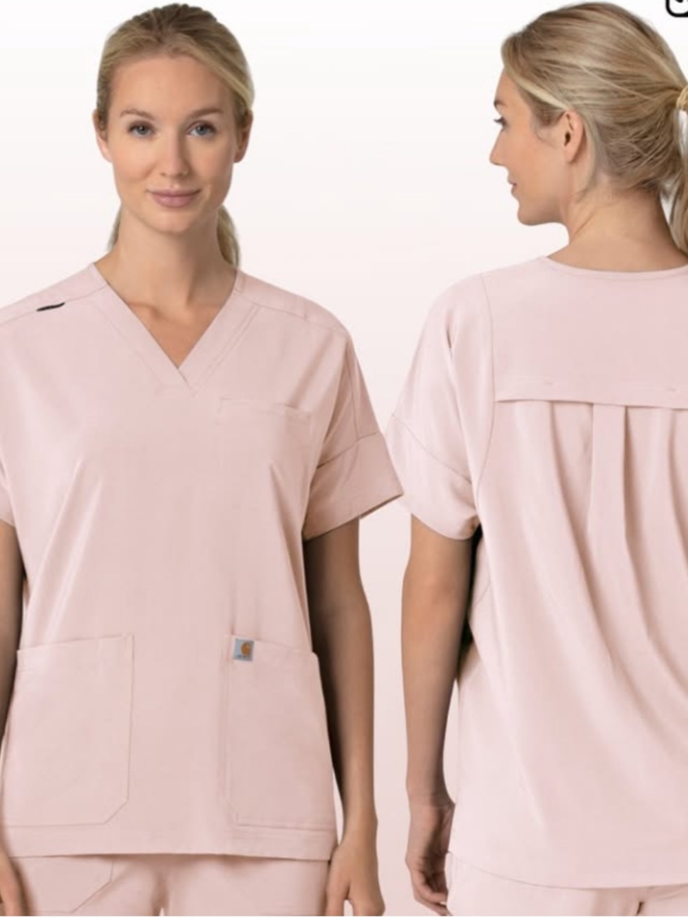 Carhartt Force Women's Soft Pink Scrub Set, size L